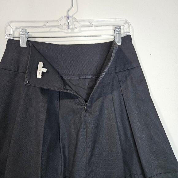 VINCE Black Womens sz 2 Pleated Textured Fabric Pockets Skirt - Picture 5 of 8